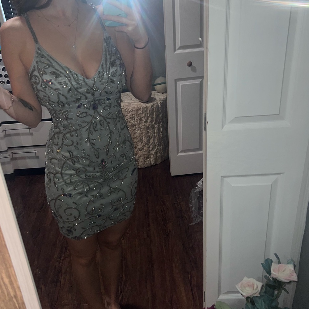 Silver mini Dress